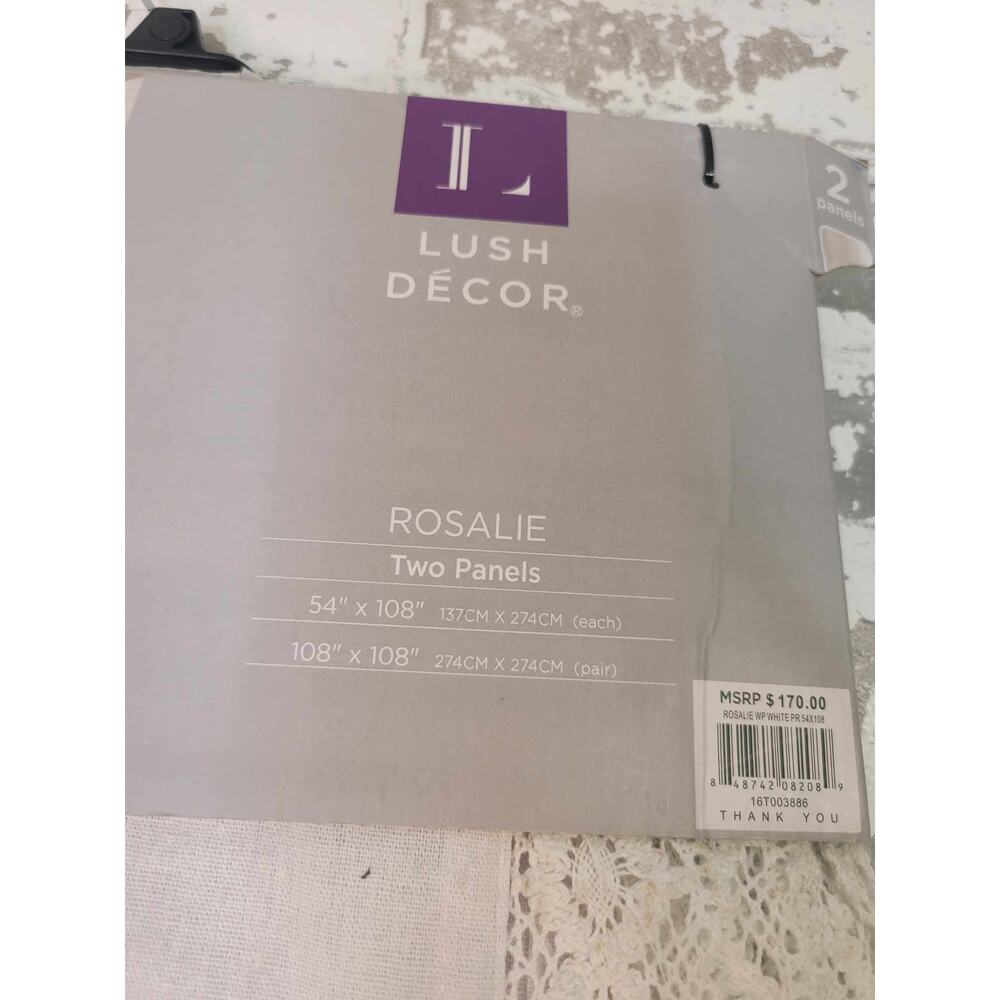 2609 NWT Lush Decor‎ Rosalie Curtain Panels (2)